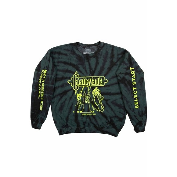Select Start Other - Select‎ Start Castlevania Retro Vampire Killer Simon Belmont Video Game Crewneck